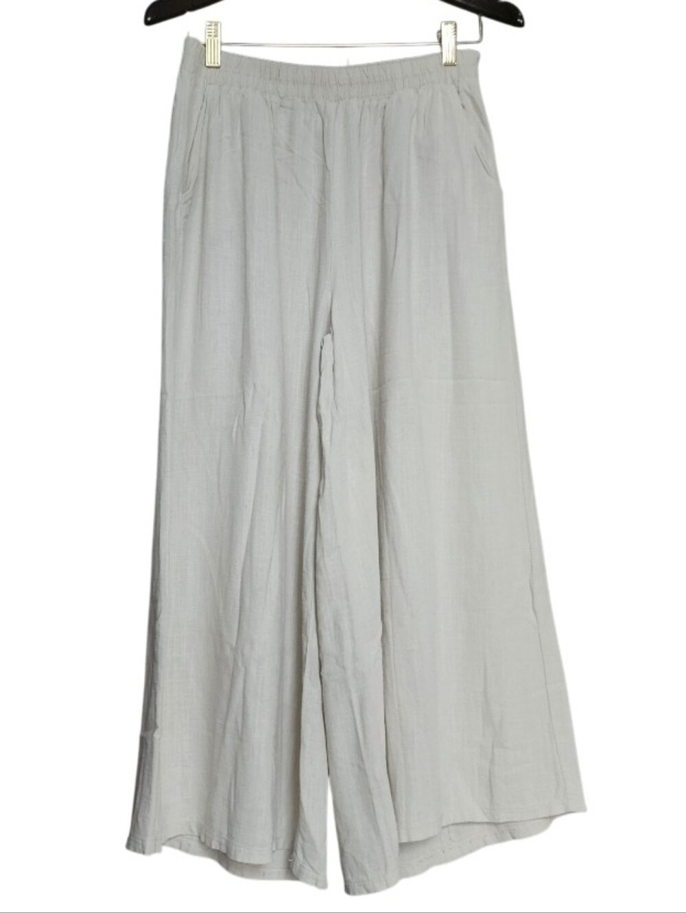 Zenana Cream Wide-Leg Elastic Waist Pants